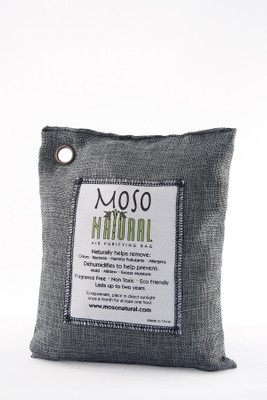 

Moso Natural Air Purifying Bag 500g Charcoal Color Naturally Removes Odors, Allergens and Harmful Pollutants. Portable Room Air Purifier(Black)