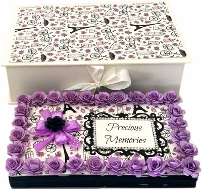 

Crack of Dawn Crafts Precious Memories Handmade Photo Album-Purple Paris Album(Photo Size Supported: 4 x 6 inch)