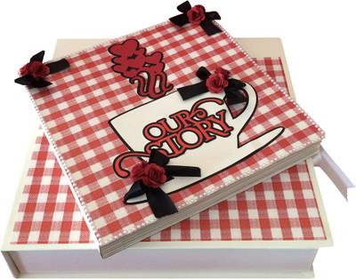 

Crack of Dawn Crafts Our Love Story Handmade Scrapbook- Red & Black Album(Photo Size Supported: 4 x 4 inch)