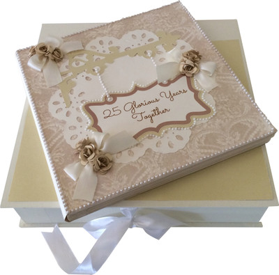 

Crack of Dawn Crafts 25 Yrs of Togetherness Scrapbook-Cream & White Album(Photo Size Supported: 4 x 6 inch)