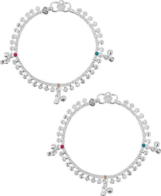 

Jewel99 Mystical Alliance Silver Anklet(Pack of 2)