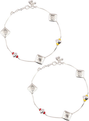 

Jewel99 Italian Mystical Alliance Sterling Silver Anklet(Pack of 2)