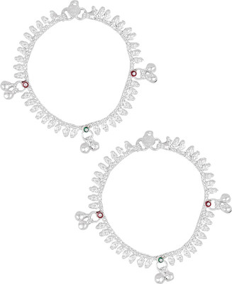 

Jewel99 Baby girl Silver Anklet(Pack of 2)