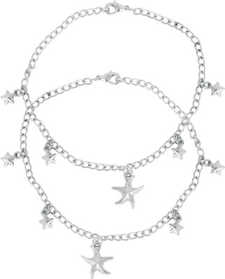24% OFF on TOUCHSTONE Metal Anklet Set(Pack of 2)