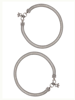 

Jewel99 Italian Ecstasy Sterling Silver Anklet(Pack of 2)