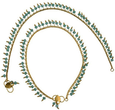

Nisa Pearls & Jewellery Princess Delight Copper Anklet(Pack of 2)
