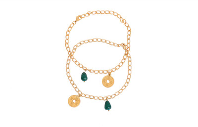 22% OFF on TOUCHSTONE Metal Anklet Set(Pack of 2)