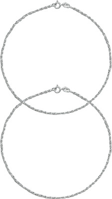 

Abhooshan Sterling Silver Anklet(Pack of 2)