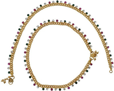 

Nisa Pearls & Jewellery Princess Delight Copper Anklet(Pack of 2)