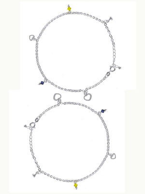 

Jewel99 Italian Ecstasy Sterling Silver Anklet(Pack of 2)