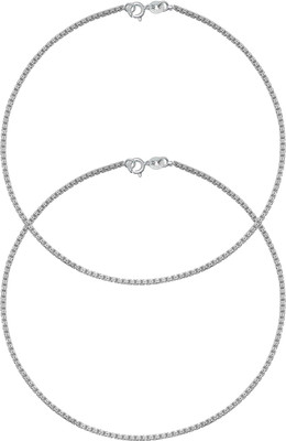 

Abhooshan Sterling Silver Anklet(Pack of 2)