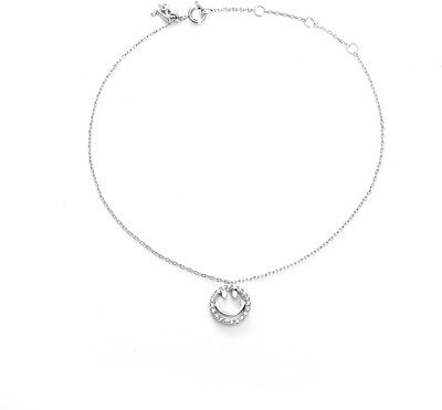 38% OFF on Blinglane Blinglane Smiley Charm Silver Plated Copper Anklet