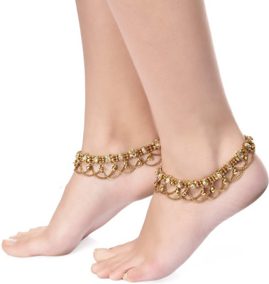 Shining Diva Ravishing Style Diva Alloy Anklet(Pack of 2)