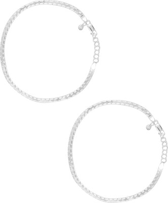 

Jewel99 Italian Sterling Silver Anklet(Pack of 2)