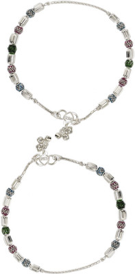 

Jewel99 Mystic Silver Anklet(Pack of 2)