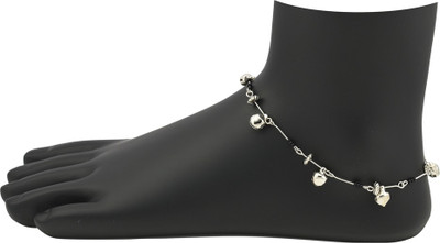 

High Trendz Peppy Black Beadz Alloy Anklet