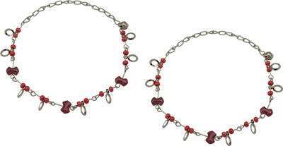 

High Trendz Silver With Red Bow Alloy Anklet(Pack of 2)
