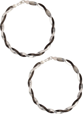 

Jewel99 Italian Mystical Alliance Sterling Silver Anklet(Pack of 2)