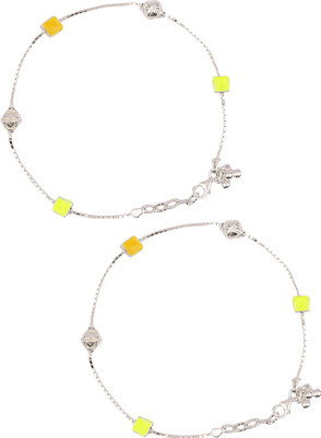 

Jewel99 Italian Mystical Alliance Sterling Silver Anklet(Pack of 2)