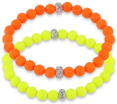 60% OFF on Ratnakar Orange and Lime green Neon Office Ware Acrylic Anklet(Pack of 2)