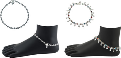 

High Trendz Super Combo Alloy Anklet(Pack of 4)