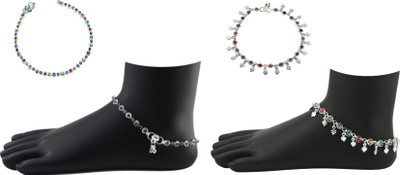 

High Trendz Super Combo Alloy Anklet(Pack of 4)