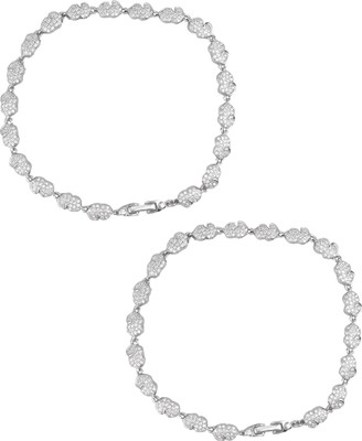 

Jewel99 Italian Sterling Silver Anklet(Pack of 2)