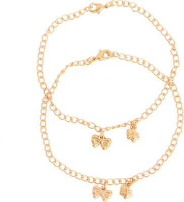 22% OFF on TOUCHSTONE Metal Anklet Set(Pack of 2)