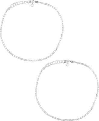 

Jewel99 Italian Sterling Silver Anklet(Pack of 2)