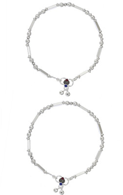 

Jewel99 Mystic Silver Anklet(Pack of 2)