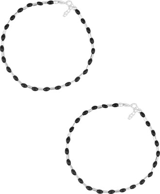 

Jewel99 Italian Sterling Silver Anklet(Pack of 2)