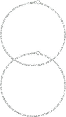 Abhooshan Sterling Silver Anklet(Pack of 2)
