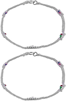 

Jewel99 Lethe Silver Anklet(Pack of 2)