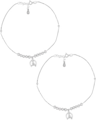 

Jewel99 Italian Sterling Silver Anklet(Pack of 2)