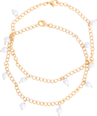 44% OFF on Touchstone Metal Anklet Set(Pack of 2)