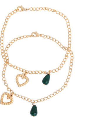 22% OFF on TOUCHSTONE Metal Anklet Set(Pack of 2)