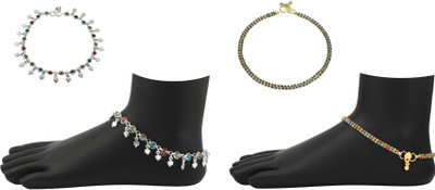 

High Trendz Super Combo Alloy Anklet(Pack of 4)