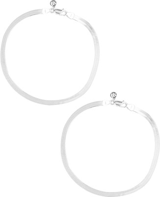 

Jewel99 Italian Sterling Silver Anklet(Pack of 2)