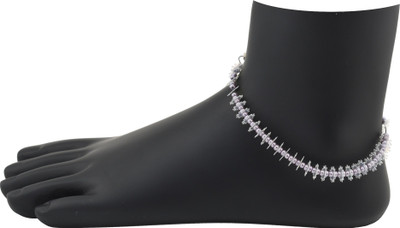 

High Trendz Pink Beads With Flowers Alloy Anklet