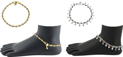 

High Trendz Super Combo Alloy Anklet(Pack of 4)