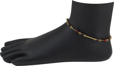 

High Trendz Golden Red Alloy Anklet