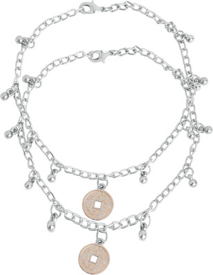 24% OFF on TOUCHSTONE Metal Anklet Set(Pack of 2)