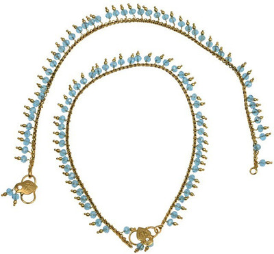 

Nisa Pearls & Jewellery Princess Delight Copper Anklet(Pack of 2)