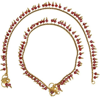 

Nisa Pearls & Jewellery Princess Delight Copper Anklet(Pack of 2)