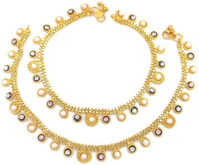 83% OFF on Jewar Mandi Latest Jewellery Alloy Anklet(Pack of 2)