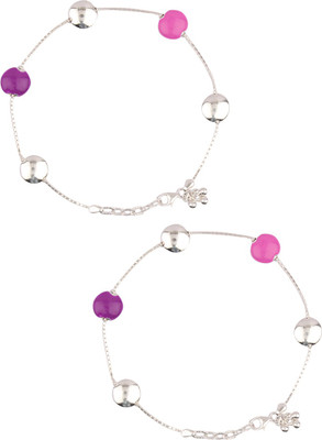 

Jewel99 Italian Mystical Alliance Sterling Silver Anklet(Pack of 2)