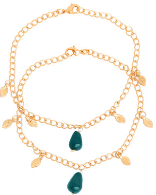 TOUCHSTONE Metal Anklet Set(Pack of 2)