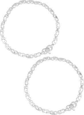 

Jewel99 Palace Charm Silver Anklet(Pack of 2)