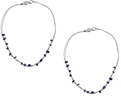 HIGH TRENDZ Blue Beadz Alloy Anklet(Pack of 2)