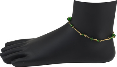 

High Trendz Gold with Green Alloy Anklet
